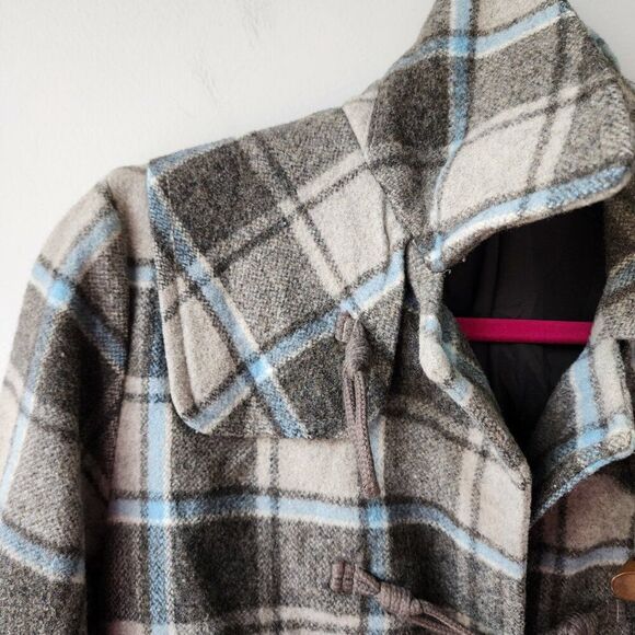GAP Women's Wool Toggle Pea Coat | Size XS | Plaid, Lined, Flaps, Retro, Unique - Picture 2 of 12